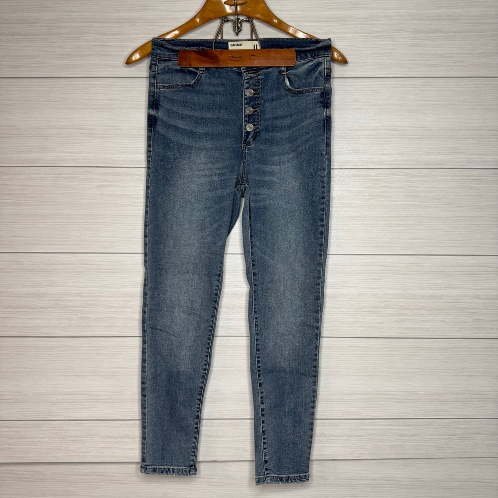 Garage High Rise Button Fly Skinny Jeans Medium Wash Size 11
